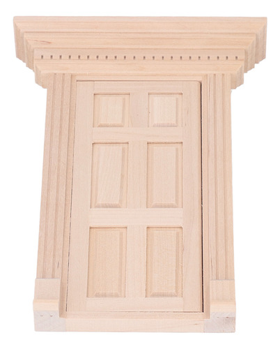 Puerta En Miniatura De Casa De Muñecas 1:12 Con Panel De Mad