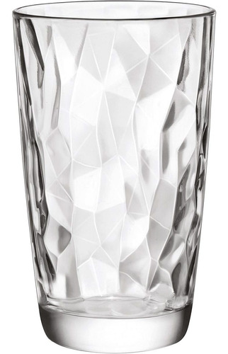 Juego de 6 vasos largos Diamond de Bormioli Rocco, cristal transparente de 470 ml