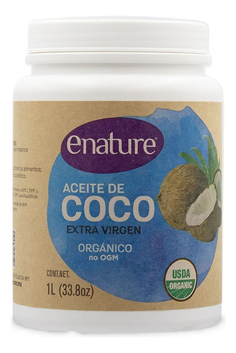 Aceite de Coco Orgánico Extra Virgen Enature en Frasco 1 L