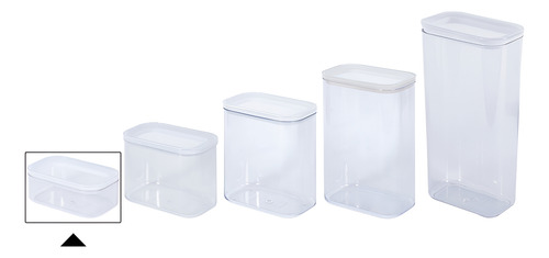 Contenedor De Alimentos 500 Ml Almacenamiento Alacena 4 Color Transparente