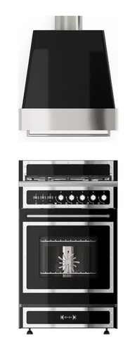 Cocina Luxor Royal 550 Con Campana 4 Hornallas Gas Natural