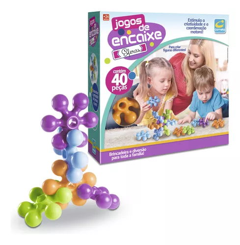 Blocos De Montar Jogo De Encaixe Esfera 40 Pçs Brinquedo