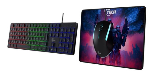 Kit Gamer Xtech Teclado + Mouse + Mousepad 1.200dpi Negro