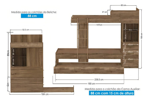 Treliche Havana Plus 3 Gavetas Santos Andir