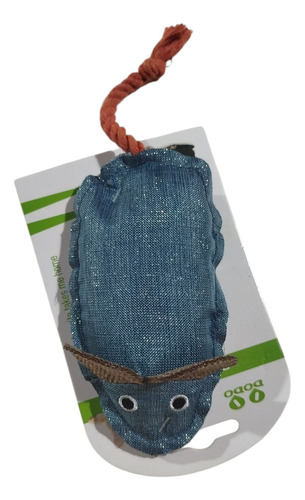 Juguete Gato Raton Peluche De Tela Azul Acero