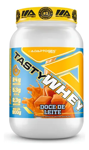 Suplemento Tasty Whey 3W Gourmet Whey Protein Adaptogen Science Pote 900g sabor Doce de Leite