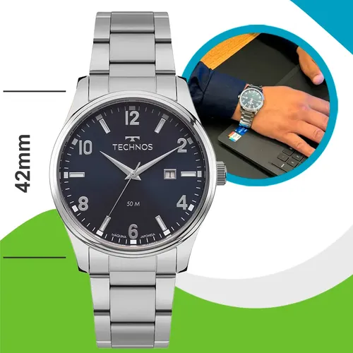 Relógio Technos Steel Prata Masculino 2115tze/1a | MercadoLivre
