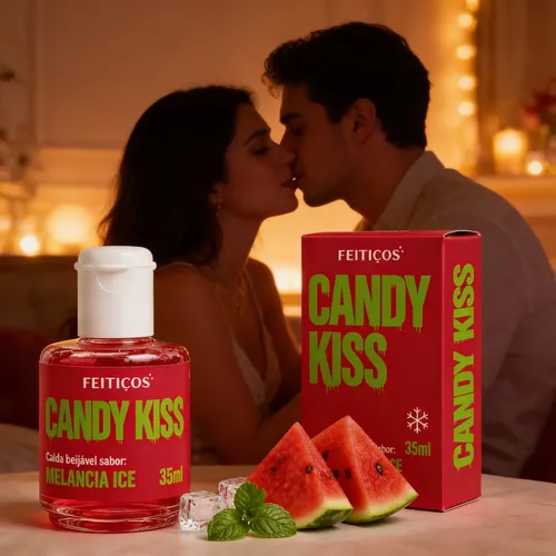 Calda Beijável Candy Kiss Sabores Deliciosos 35ml Feitiços