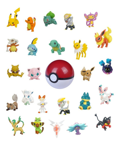 Imagem 1 de 4 de Pokebola Com 10 Pokémon 7cm Sortidos Pokeball Bola