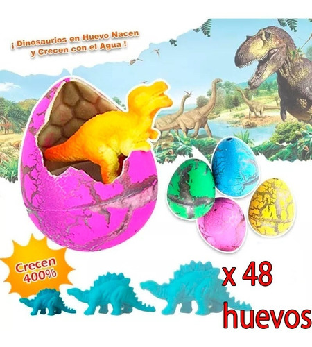 48 Huevos De Dinosaurio Nacen Y Crecen Con Agua Juguete Mnr | MercadoLibre