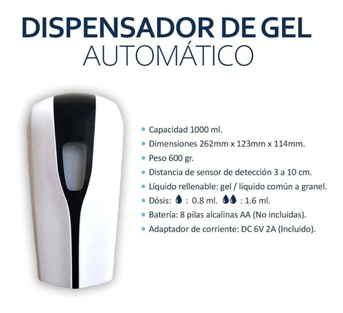 Imagen 4 de 5 de Dispensador Automático Despachador Gel Antibacterial O Jabón