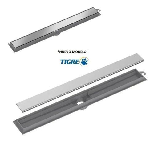 Imagen 2 de 4 de Rejilla Lineal Acero Inoxidable 70cm Tigre Desague Moderno