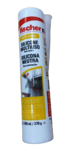 Silicona Neutra Fischer- Multiuso Negra - Cartucho 260 Ml