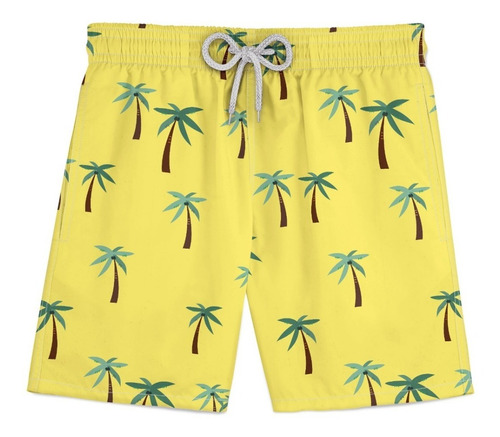 Shorts Infatil Praia Tactel Agua Floral Tropical Verão