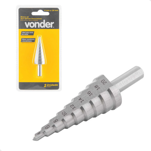 Broca Escalonada Aço Rápido 4 A 20mm P/ Metal - Profissional
