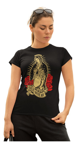 Playera Virgen De Guadalupe Gracias Madre Católica Mujer 02