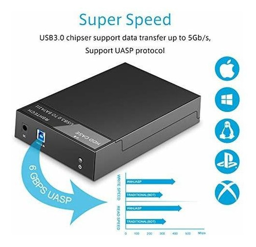 Unidad Disco Duro Usb 3.0 Sata Externa Para Ssd 2 3 Hdd 3,5