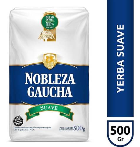 Yerba Mate Suave Nobleza Gaucha X 500 G