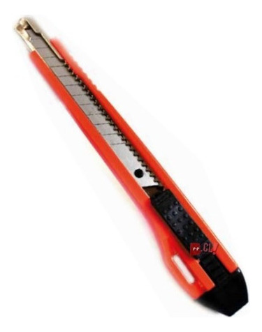 Cuchillo Cartonero De 14cms Con Hoja De 9mm Color Rojo - Ps