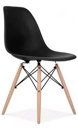 Silla Comedor Living Tipo Eames Negra - Mundo Trabajo