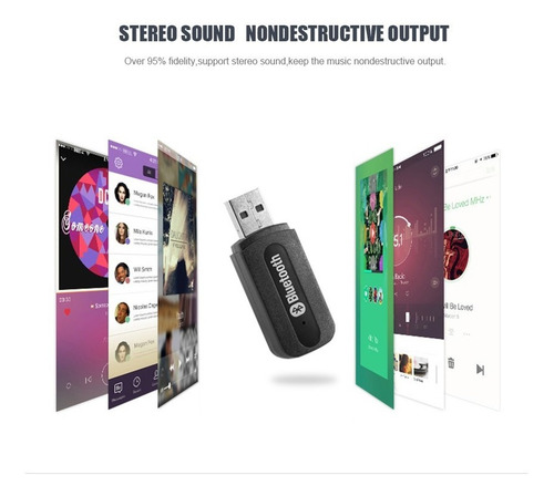 Imagen 5 de 10 de Receptor Adaptador Audio Usb Bluetooth Jack 3.5mm Aux Auto®