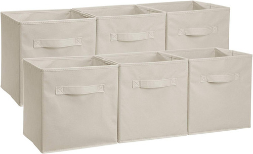 Set 6 Basic Organizadores Cubos Plegables Contenedor Beige