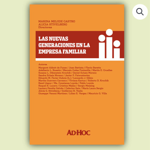 Las Nuevas Generaciones En La Empresa Familiar, De Meijide Castro / Stivelberg. Editorial Ad-hoc, Tapa Blanda En Español