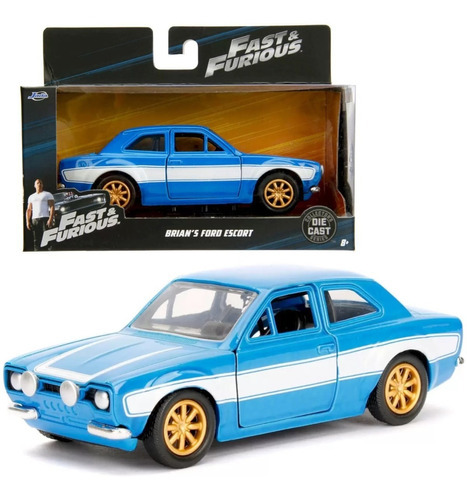 Cochecito en miniatura de metal Fast And Furious, regalo para niño, color azul