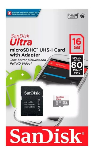 Memoria Micro Sd Sandisk 16gb