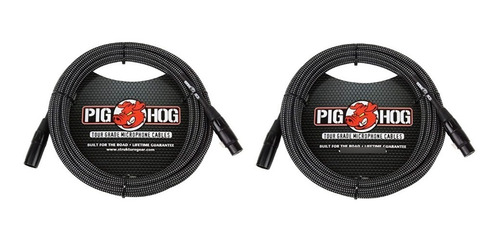 2 Cables Microfono Phm30bkw Black-white 9.14m Pig Hog