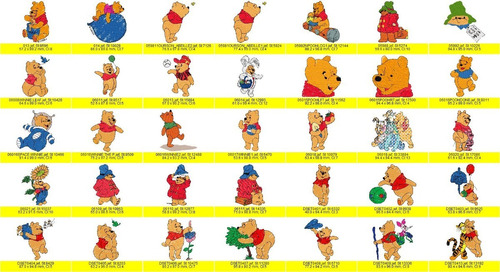 Diseños, Matrices Winnie The Pooh,68 Diseños Llegar Y Bordar