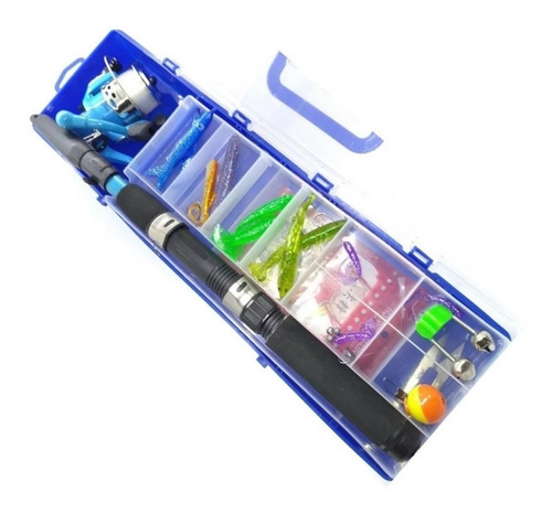 Imagen 4 de 7 de Kit Set De Pesca Caña De Pescar Bara Carretel + Accesorios