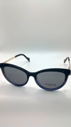 Anteojos Armazón Lentes Clip On Polarizado Ph. Rosset 1087 Turquesa Moteado Marron 003