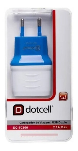 Carregador De Viagem Dotcell Dc-tc100 Com 2 Portas Usb