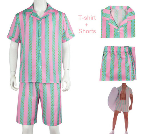 Conjunto De Camisa Y Pantalón Corto A Rayas Para Niños