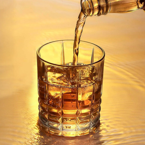 Set De 6 Vasos Para Whisky, Vidrio De Alta Calidad, 310ml