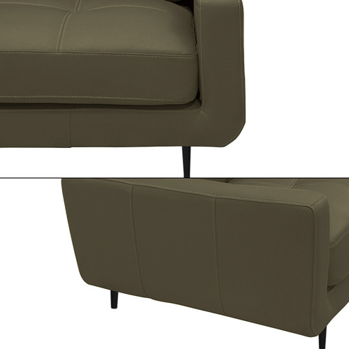 Sofá Isaac 3 Lugares 210cm Couro Fendi