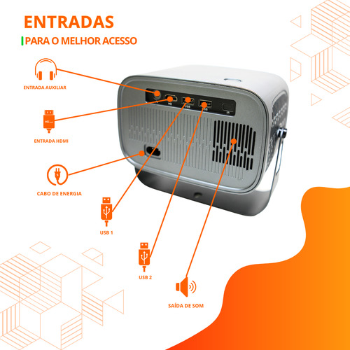 Projetor A15pro Android Cine Box Smart Cpuh713 Wi-fi Hd 4k