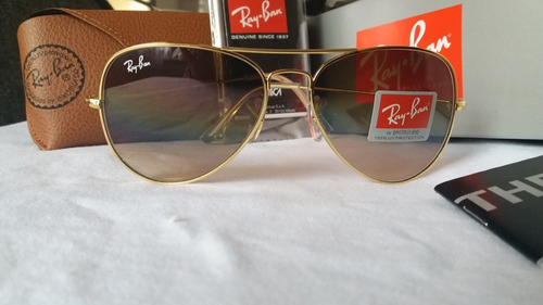 Ray Ban Original Aviador Rb3025 Marrom Degrade Medio