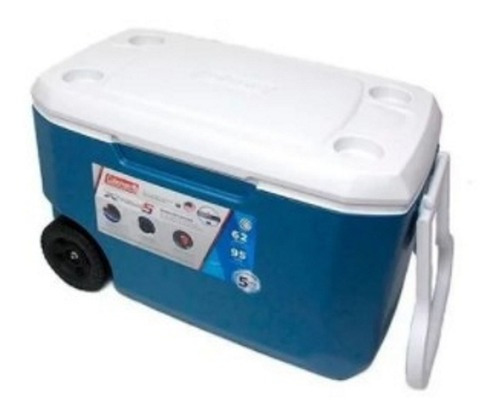 Hielera Cava Xtreme Con Ruedas De 62 Qt Azul Camping Coleman