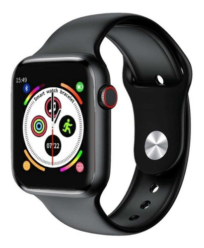 Imagen 2 de 4 de Smartwatch Microwear Series 6 W26+ Plus W26+ Plus 1.75" caja 40mm de aleación de zinc black, malla black de silicona black y bisel black de plástico