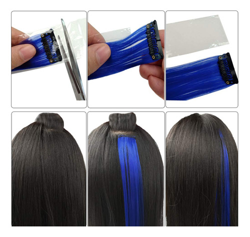 36 Pcs Clip De Color En Extensiones De Cabello Extensiones P