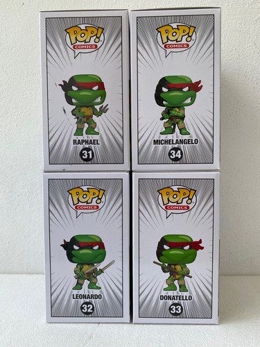 4 Funko Pop Tortugas Ninja Raphael Donatello Leonardo Mike (Usado)