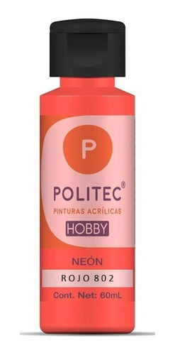 Pintura Acrílica Politec Hobby Acabado Neón 60 Ml 