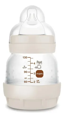 Mamadeira Mam Easy Start Neutra 130ml 0 Meses - Animais Bege