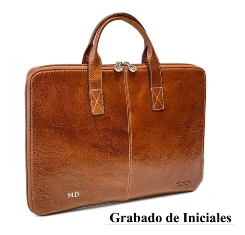 Imagen 2 de 9 de Maletin Portafolio Cuero Hombre Mujer Porta Notebook 15.6 Pulgadas Tamaño Oficio Dos Divisiones Ejecutivo Modelo 1089
