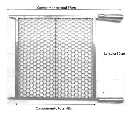 Grelha Moeda Inox Para Churrasco 50cm Largura