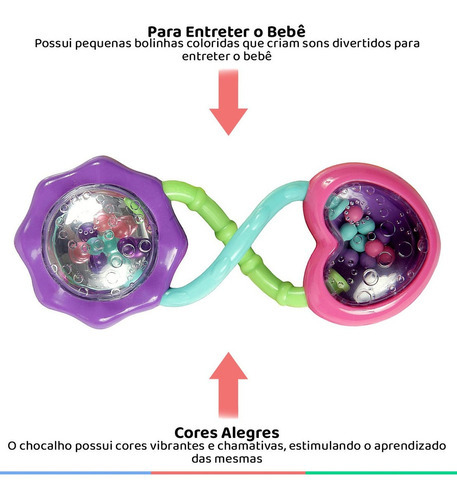 Sonajero de dentición Rattle And Shake Barbell Pink Bright Starts
