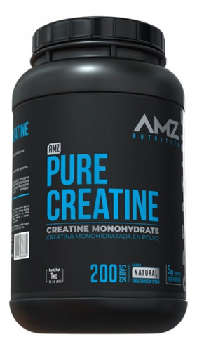 Amz Creapure Creatina Monohidratada Pura 1kg 200 Servs Sabor Natural