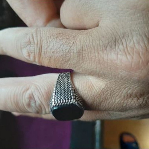 Imagem 8 de 10 de Anel Prata 925 Masculino Black Onix- Tamanhos Exclusivos